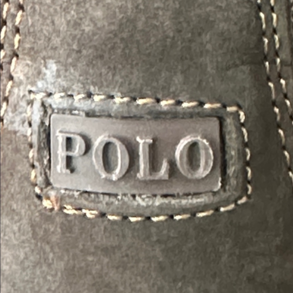 POLO Ralph Lauren Ranger Embroidered Polo Bear Brown Lace up Suede Boot Size 3 - Picture 11 of 16